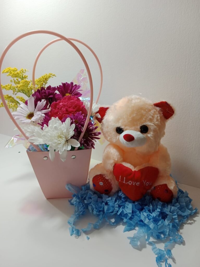 Cartera con Flores y Peluches